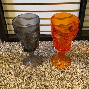 Set of 2 skull goblets